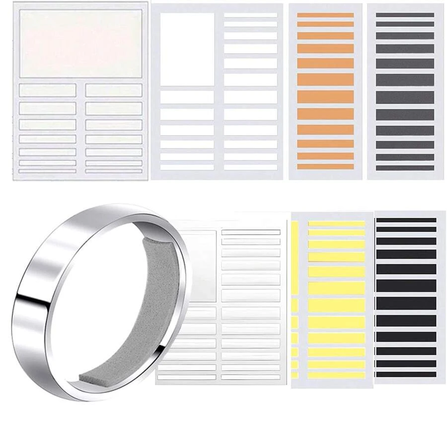 2个装戒指尺寸调节器 - 隐形戒指尺寸调节器，多种颜色可选，尺寸可调节，用于调整和固定松动的戒指！（遇水可能脱落） - 防滑墊 - 查看 1