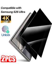 2片装，兼容三星Galaxy S26 Ultra的隐私钢化玻璃屏幕保护膜【防窥】【零气泡】9H硬度防碎屏保护膜，也适用于Galaxy S25 Plus/S24/S23，黑色。屏幕保护必备，适用于日常、办公、家庭使用。手机屏幕保护膜，手机配件，隐私屏幕保护膜，防水防震防摔防刮。 - 黑色 - 查看 19