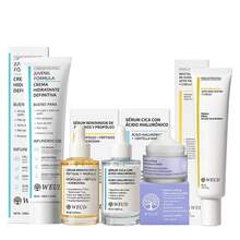 WEUD, Producto Original Oficial, Kit Completo de 5 Productos de Cuidado Facial (Crema Hidratante, Suero de Centella, Suero de Propóleos, Contorno de Ojos y Crema para Cuello), Origen Coreano, Enriquecido con Centella Asiática, Ácido Hialurónico y Colágeno, Proporciona Hidratación Profunda a la Piel, Nutrición Continuada y Sensación de Confort, Ofrece Textura Ligera y Absorción Rápida para un Cuidado Diario Agraciado, Adaptable a Todos los Tipos de Piel, Incluyendo la Piel Sensible, Contenidos: Crema Hidratante 100g, Suero de Centella 50ml, Suero de Propóleos 50ml, Contorno de Ojos 30ml, Crema para Cuello 50g - Blanco - Ver 1