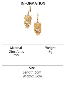 1 Pasang Anting Rumbai Kreatif Bergaya Bohemian Vintage dengan Desain Burung Hantu Berongga untuk Wanita, Cocok Sebagai Hadiah Liburan - anting-anting - View 12