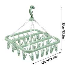 1pc Multi-Function Foldable Detachable Drying Rack, Clothesline With Clips For Socks, Underwear, Suitable For Bedroom, Bathroom, Balcony, Wardrobe, Essential For Back To School - Grey - View 13