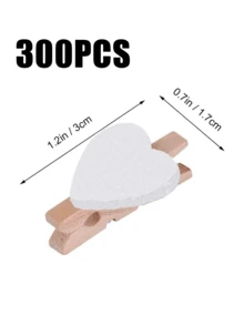 10/20/40/50/80/100/150/200/300/400个白色心形夹子，白色迷你木质心形衣夹，带心形图案的木质衣夹，木质弹簧照片纸夹，家居婚礼情人节装饰夹，床品晾干夹，心形木质衣夹照片纸迷你夹子 - 白色 - 查看 12