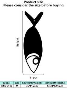1 pieza (20-60cm), Decoración de pared de pez de metal estilizado, con diseños de peces de patrones negros detallados, en un estilo minimalista artístico, ideal para amantes de la decoración del hogar moderna, tema minimalista acuático - perfecto para Halloween/Navidad/Día del Niño, fiestas en el hogar/proyectos DIY/inauguraciones de casa, cocina/sala de estar/dormitorio/balcón, primavera/verano, colgante decorativo - Multicolor - Ver 11
