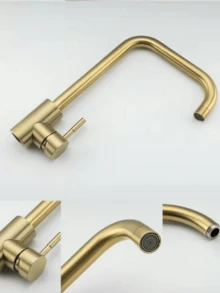 1PC Stainless Steel Kitchen Faucet 360 Rotate Flexbible Kitchen Tap Faucet Deck Mount Cold Hot Water Sink Mixer Kitchen Basin Wash Basin Stand Basin Mixed Kitchen Hot And Cold(Chrome, Black,Gold,Selectable) - Multicolor - View 12