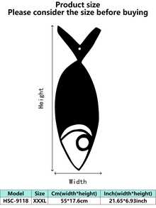 1 pieza (20-60cm), Decoración de pared de pez de metal estilizado, con diseños de peces de patrones negros detallados, en un estilo minimalista artístico, ideal para amantes de la decoración del hogar moderna, tema minimalista acuático - perfecto para Halloween/Navidad/Día del Niño, fiestas en el hogar/proyectos DIY/inauguraciones de casa, cocina/sala de estar/dormitorio/balcón, primavera/verano, colgante decorativo - Multicolor - Ver 27