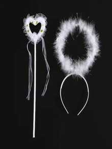 1pc Elegant Angel Halo Feather Headband - Princess Costume/Party Accessory - White - View 12