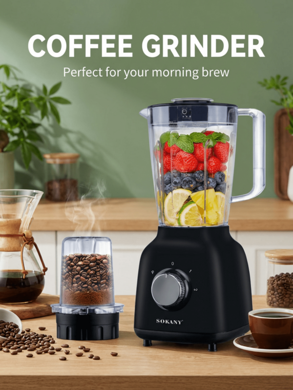  SOKANY 03041 多功能家用搅拌机、榨汁机、食物处理器，1.6升容量，二合一设计，适合制作健康美味的鲜榨果汁和营养奶昔，操作和清洁都很方便。