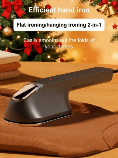SOKANY 1pc Handheld Hanging Iron, Mini Electric Iron, Portable Household Ironing Machine, Instant Hot Ironing, Intelligent Temperature Control Protection, Flat Ironing/Hanging Ironing Two-In-One, Smooth Large Panel, Multi-Speed Adjustment, Ironing Without Damaging Clothes, Suitable For Home, Travel, Business Trip And Other Scenes, Easily Smooth Out Wrinkles On Clothes, Iron And Flatten Immediately, Creating A Refined Life