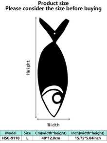 1 pieza (20-60cm), Decoración de pared de pez de metal estilizado, con diseños de peces de patrones negros detallados, en un estilo minimalista artístico, ideal para amantes de la decoración del hogar moderna, tema minimalista acuático - perfecto para Halloween/Navidad/Día del Niño, fiestas en el hogar/proyectos DIY/inauguraciones de casa, cocina/sala de estar/dormitorio/balcón, primavera/verano, colgante decorativo - Multicolor - Ver 25