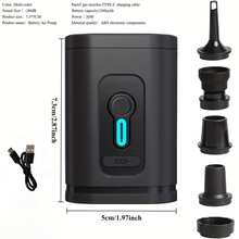 RAF 便携式真空泵，适用于衣物、床垫等，迷你电动气泵，无线气泵，露营必备，便携式无线空气压缩机，充气/放气泵，适用于充气垫、气垫床、充气船、游泳圈等。 - 黑色 - 查看 12