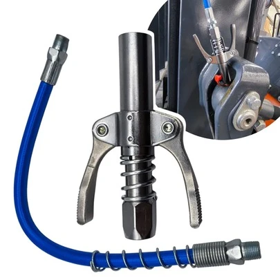 Vmingo Boquilla Para Pistola Engrase Acople Rapido Con Manguera 1/8 Acoplador de Grasa de Alta Resistencia, Acoplador de Pistola de Grasa de Liberación Rápida NPT 10000 PSI.