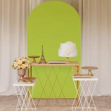 Uma Capa Para Painel Romano Picolé Tecido Em Malha Gel Cor Única Decoração Festa Evento 2,0m X 1,0m - Verde Oliva - Visão 2