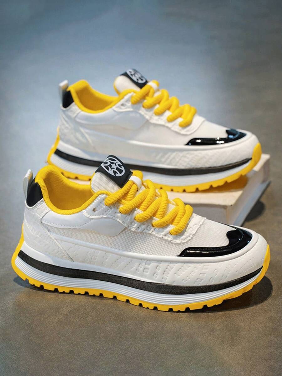 Retro Outdoor Sports Shoes With Comfortable Breathable Memory System, Molded PU Cushioning Base, Inheriting Classic Design Aesthetics - 黃色 - 查看 1