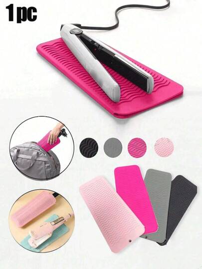Silicone Heat Resistant Mat, Suitable For Bangs Curling And Other Hairstyles, Non-Slip High Temperature Silicone Placemat, Bowl Pad, Pot Pad, Universal Size, Suitable For Straightener And Curling Iron, Heat Resistant Pad, Convenient Storage And Travel, Heat Styling Tool, Heat Resistant Silicone Hairstyling Mat, Heat Insulation Pad, 4 Colors Available (Pink, Black, Fuchsia, Gray), Essential For Summer Travel, Fitness, Study, Camping, Vacation, Travel Accessories, Cruise Travel Accessories
