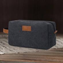 1pc Customized Men's Canvas Toiletry Bag, Large Capacity Handheld Travel Organizer, Men's PU Leather Cosmetic Bag, Can Be Engraved With Name/Letter, Men's Leather Accessories, Suitable For Business Trip, Commute, Gym, Groomsmen, Father's Day, Birthday, Anniversary, Valentine's Day, Gift For Husband, Dad, Son, Boyfriend, Bachelor, Christmas - Multicolor - View 15