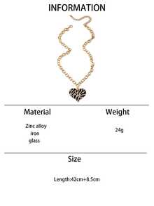 1 件女士时尚项链 - 黑色珐琅豹纹心形复古时尚优雅，适合日常佩戴和情人节、妈妈、母亲、母亲节、礼物 - 愛心 - 查看 14