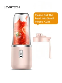 1pc 400ml Wireless Portable Electric Juicer Blender, USB Rechargeable Mini Fruit Juice Mixer With 6 Blades And Dual Cups, Multifunctional Juicing Cup Blender For Home Or Outdoor Kitchen, Suitable For Extracting Vegetables, Fruits And Making Milkshakes - Single Cup With Lid - View 12
