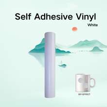 Vật liệu cuộn vinyl tự dính, phù hợp với tất cả các loại máy cắt, có thể dùng để làm nhãn dán trang trí, nhãn dán xe hơi, sổ lưu niệm, biển hiệu, bề mặt mờ. - A-Trắng - Xem 5