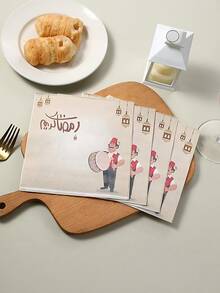 20pcs Ramadan Disposable Paper Napkins, Eid Celebration Party Napkins, Ramadan Exclusive Disposable Napkins, Arabic Festival Decorations, Queuing Party Decorative Napkins, Elegant Disposable Party Napkins, Mawlid Cartoon Task Decorations, Mawlid Drum Celebration, Lantern Decorations - Multicolor - View 9