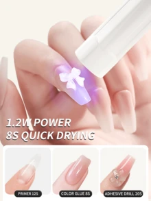 XEIJAYI 白色 [不含電池] 便攜式美甲 LED 照甲燈筆 Mini 假指甲烘乾燈 單指烘乾機 適用指甲、腳趾甲、凝膠指甲油 LED 燈 - 白色 - 查看 6
