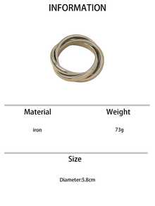 Minimalist Layered Bangle - Silver - View 6