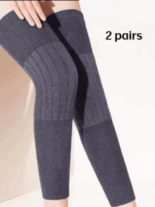 1 Pair Extra Long & Thick Knee Pads, Winter Warm Leg Warmers, Knee Joint Protector For Men & Women, Elderly & Middle-Aged, Long Knee Sleeve Warmers