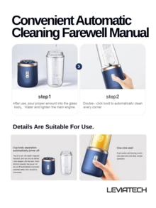 1pc 400ml Wireless Portable Electric Juicer Blender, USB Rechargeable Mini Fruit Juice Mixer, With 6 Blades And Dual Cups, Multi-Function Juicer Blender, Suitable For Home Or Outdoor Kitchen Food Processing, Great For Making Vegetables, Fruits And Milkshakes - Double Cup With Lid - View 11