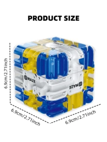 1个儿童迷宫魔方益智玩具，早期感官玩具，解压玩具，逻辑思维、空间感知和脑力训练玩具，益智游戏，3D迷宫拼图玩具，便携式儿童玩具，适合亲子互动和多人对战。也适合多动症成人和教育用途。是男孩女孩生日、圣诞节和复活节的理想礼物。 - 彩色 - 查看 6
