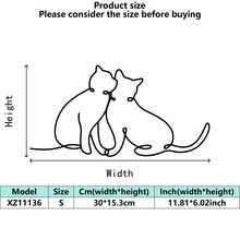 Tượng mèo treo tường bằng kim loại phong cách Art Deco - 1 tác phẩm nghệ thuật hình mèo tuyến tính, hình bóng mèo duyên dáng, trang trí tường trong nhà và ngoài trời trang nhã, món quà tân gia lý tưởng. - Nhiều màu - Xem 10