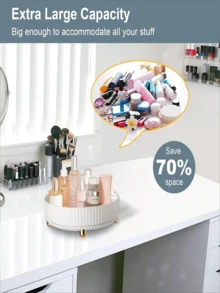 Organizador De Maquillaje De Carrusel 360 ° Cosméticos - Blanco - Ver 5