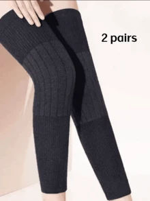 1 Pair Extra Long & Thick Knee Pads, Winter Warm Leg Warmers, Knee Joint Protector For Men & Women, Elderly & Middle-Aged, Long Knee Sleeve Warmers