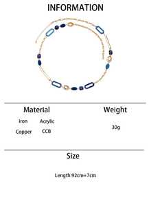 1pc Bohemian Style Gold Plated Geometric Shapes Combination Long Necklace - Necklace - View 15