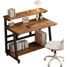 Large Space Storage Liftable Double-Layer Home Study Table Desk With Bookshelf 80*40cm - Multicolor - View 7