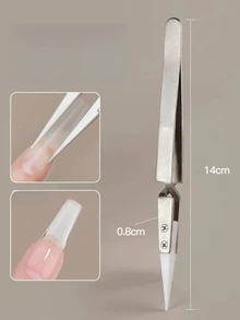 1个亚克力UV凝胶贴片雕塑镊子夹取器美甲多功能指甲钳工具