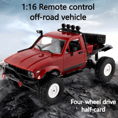 1/16 Scale RC Pickup Truck, 4WD Full-Proportional Control Rock Crawler, All-Terrain Off-Road Remote Control Car, Ready-To-Run (RTR) Toy
