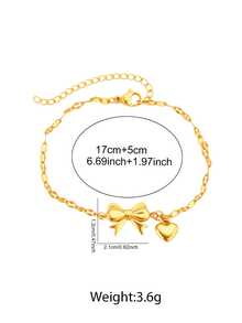 1pc 18K Gold-Plated Stainless Steel Fine Chain Bracelet, Elegant Bracelet Jewelry