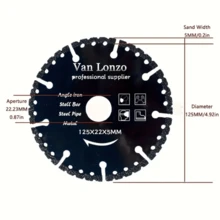 115*22*5mm/125*22*5mm Diamond Cutting Discs, Diamond Saw Blades For Cutting Iron, Steel Bars, Metal Plates, Aluminum And Other Materials - Black - View 3