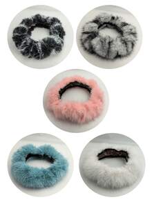 1pc Imitation Flower Fox Mink Plush Car Steering Wheel Cover, Warm Anti-Slip Universal Auto Wheel Sleeve, High-End Elegant Winter Driving Accessory - one-size - View 8