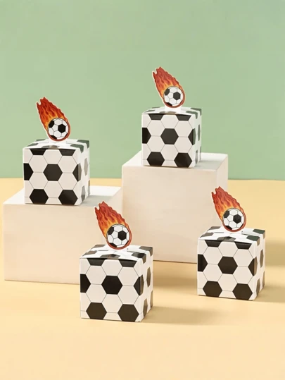 24pcs Football Themed Candy Box Gift Set - 3D Sports Shaped Sweets Container, Suitable For Birthday, Theme Party Decor, Party Favors, Gifts, Birthday Box