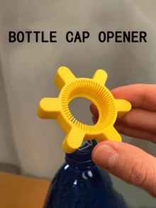 手动瓶罐开启器，纹理手柄，加厚旋盖开启器，适用于瓶子、罐子、酒吧用品、家居用品、塑料材质、家居必备品、家用配件、瓶罐开启器 - 彩色 - 查看 2