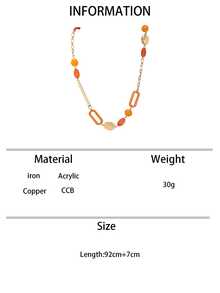 1pc Bohemian Style Gold Plated Geometric Shapes Combination Long Necklace - Necklace - View 14