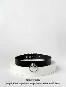 1 chiếc vòng cổ choker bằng kim loại và da có thể điều chỉnh kích thước, kiểu dáng anime, thích hợp cho cosplay, Halloween, mặc hàng ngày, ngày Valentine và các dịp khác. - Nhiều màu - Xem 6