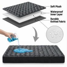 Grey Dog Bed For Large Dogs Large Orthopedic Dog Bed With Egg Crate Foam Support And Non-Slip Bottom, Waterproof And Machine Washable Removable Pet Bed Cover - 灰色 - 查看 6