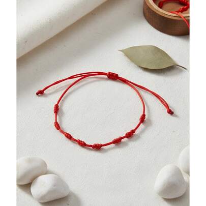 Pulseira Vermelha De Sete 7 Nós Kabbalah Para Afastar O Mal, Tira Olho Gordo - Promoção