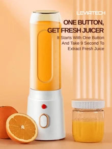 LEVIATECH 450ml Portable Electric Juicer Blender, Shake Cup Design, USB Rechargeable, Multi-Function For Home Use, Comes With 2 Small Juicing Cups, Mini Wireless Juice Cup, Long Battery Life, Suitable For Kitchen, Home And Travel Fruit Blender