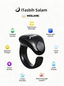 Muslim Prayer Finger Counter Ring, LED Display Prayer Bead Counter, One-Click Precise Counting, High-End Practical Gift For Muslim Friends, Waterproof Wearable - Multicolor - View 4