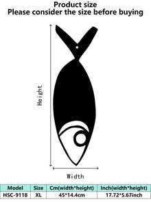 1 pieza (20-60cm), Decoración de pared de pez de metal estilizado, con diseños de peces de patrones negros detallados, en un estilo minimalista artístico, ideal para amantes de la decoración del hogar moderna, tema minimalista acuático - perfecto para Halloween/Navidad/Día del Niño, fiestas en el hogar/proyectos DIY/inauguraciones de casa, cocina/sala de estar/dormitorio/balcón, primavera/verano, colgante decorativo - Multicolor - Ver 50