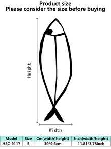 1 pieza (20-60cm), Decoración de pared de pez de metal estilizado, con diseños de peces de patrones negros detallados, en un estilo minimalista artístico, ideal para amantes de la decoración del hogar moderna, tema minimalista acuático - perfecto para Halloween/Navidad/Día del Niño, fiestas en el hogar/proyectos DIY/inauguraciones de casa, cocina/sala de estar/dormitorio/balcón, primavera/verano, colgante decorativo - Multicolor - Ver 29