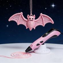 Bolígrafo de impresión 3D con pantalla LCD, ajuste de 3 velocidades, filamento PLA de 1.75mm, manualidades creativas profesionales DIY, regalo de cumpleaños - Rosa - Ver 4