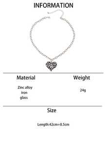 1 件女士时尚项链 - 黑色珐琅豹纹心形复古时尚优雅，适合日常佩戴和情人节、妈妈、母亲、母亲节、礼物 - 愛心 - 查看 13